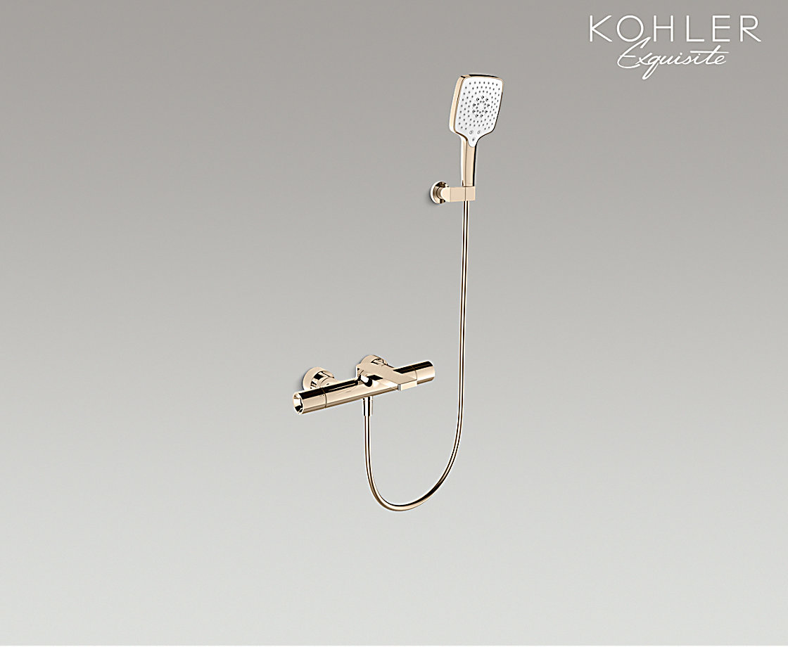 柏诗挂墙式恒温浴缸花洒龙头