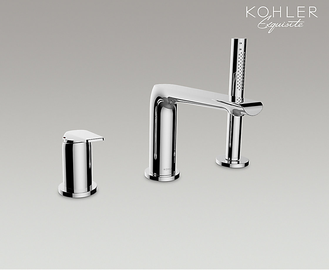 艾非3孔缸边式浴缸花洒龙头