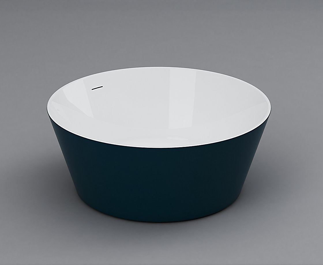 艾芙2.0 正圆形1.5米无缝独立式压克力浴缸 黑色裙边(含排水)