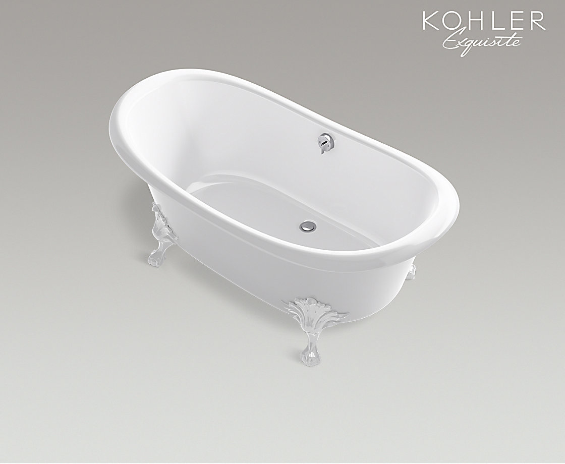 雅蒂诗独立式铸铁浴缸(外面白色）