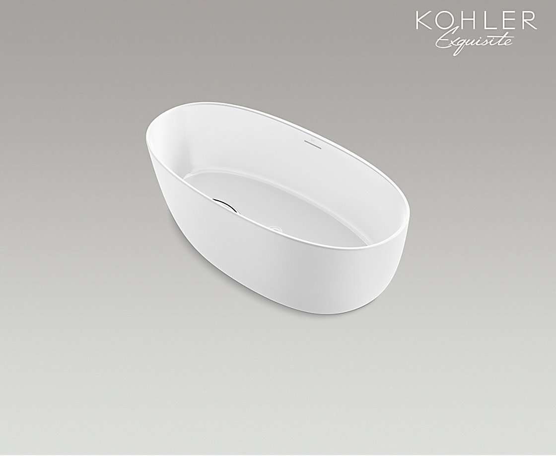 旭珂 1.6米椭圆形清雅石浴缸（含扶手孔）