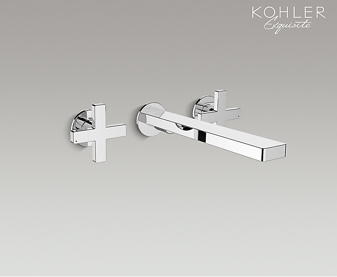 柏诗双把墙出水脸盆龙头_不含阀芯（十字把手）