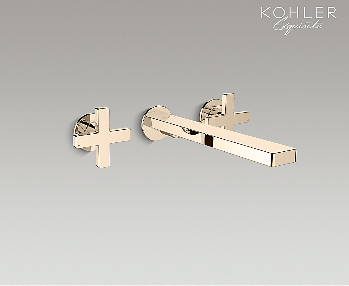 柏诗双把墙出水脸盆龙头_不含阀芯（十字把手）