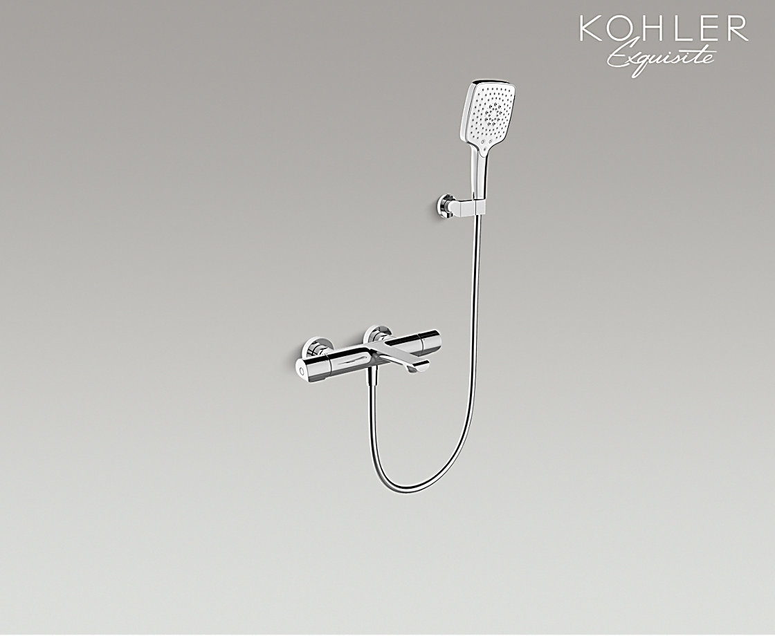 艾非挂墙式恒温浴缸花洒龙头