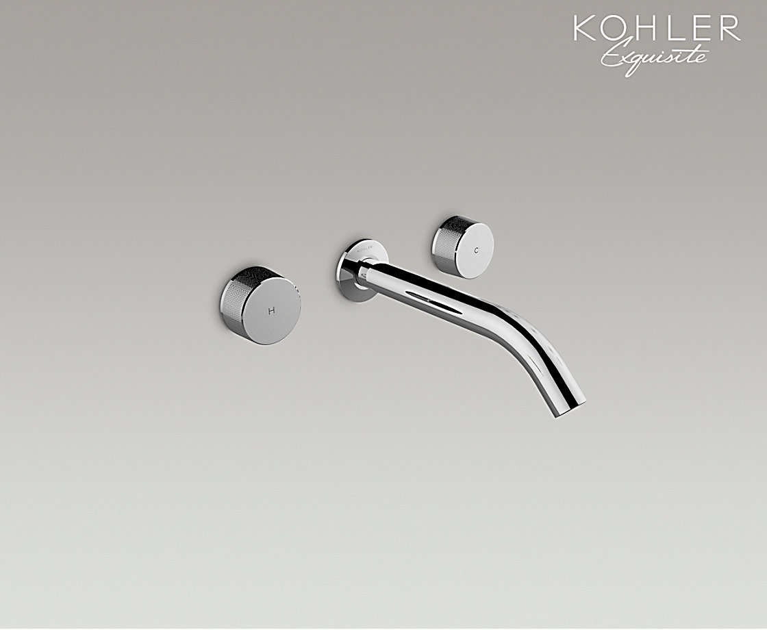 艺廷双把手墙出水浴缸龙头柱型把手