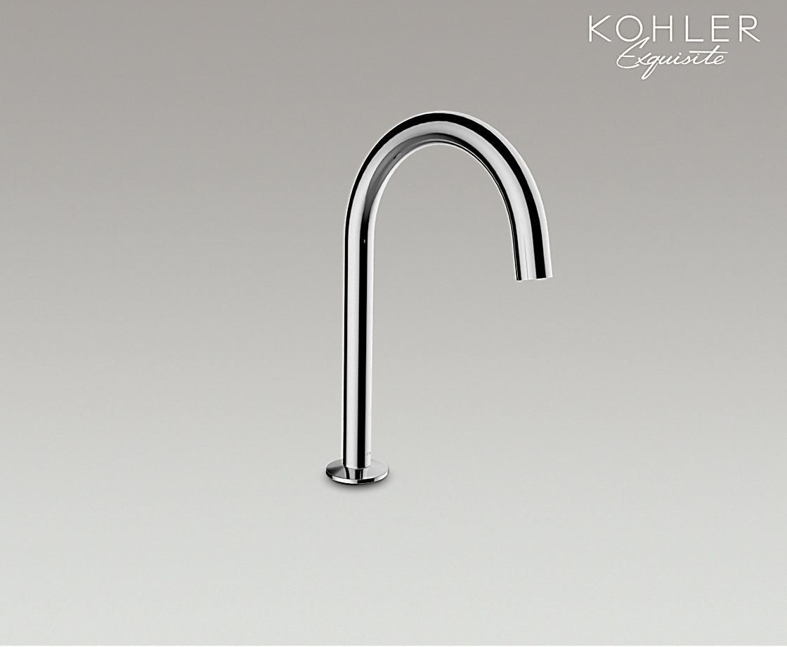 艺廷双把缸边式浴缸龙头曲管型出水嘴